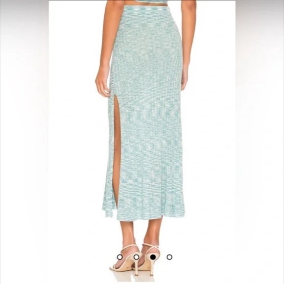 L*Space Zephyr Knit Midi Skirt & Zephyr Wrap Top Poolside/Blue Size L - Picture 6 of 14